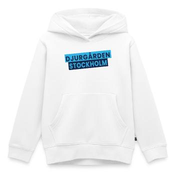 Djurgården Stockholm Textblock - Kinder Premium Organic Hoodie - Weiß - Vorne - AI Model Kid Female (0cm)