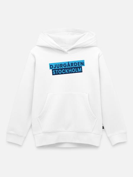 Djurgården Stockholm Textblock - Kinder Premium Organic Hoodie - Weiß