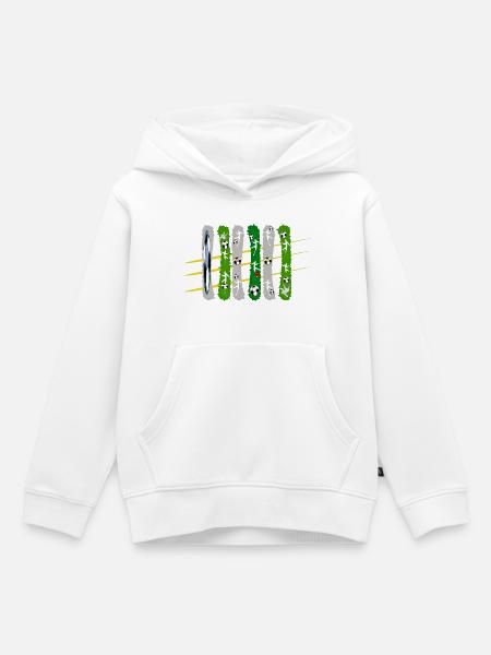 Dynamische Fußball-Sprint-Spuren - Kinder Premium Organic Hoodie - Weiß