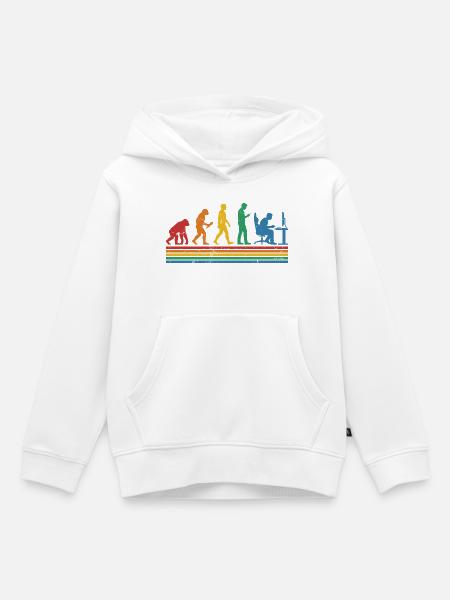 Regenbogen-Evolution im Büro - Kinder Premium Organic Hoodie - Weiß