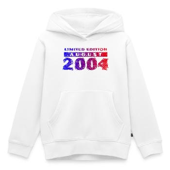 22e anniversaire Édition Limitée 08/2004 - Sweat Premium à capuche enfant bio - blanc - Devant - AI Model Kid Female (0cm)
