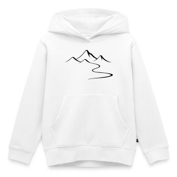 Mountains Outline Silhouette - Kids Premium Organic Hoodie - white - Front - AI Model Kid Female (0cm)