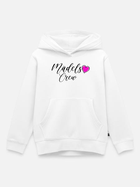 Mädels Crew - Kinder Premium Organic Hoodie - Weiß