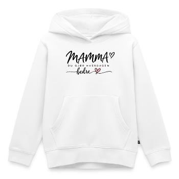 Mama, du machst den Alltag schöner. - Kinder Premium Organic Hoodie - Weiß - Vorne - AI Model Kid Female (0cm)