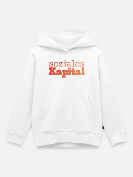 Soziales Kapital orange - Kinder Premium Organic Hoodie - Weiß