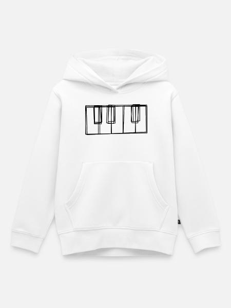 Klaviertasten handgezeichnet - Kinder Premium Organic Hoodie - Weiß