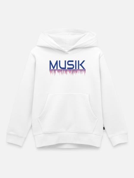 Musik Drip Neon Logo - Kinder Premium Organic Hoodie - Weiß