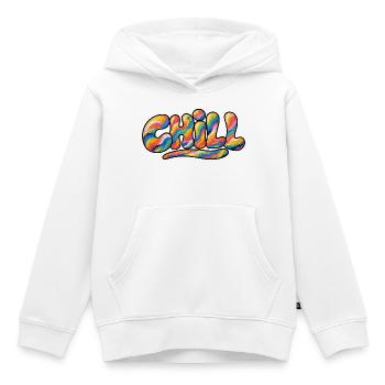 Chill Regenbogen Schriftzug - Kinder Premium Organic Hoodie - Weiß - Vorne - AI Model Kid Female (0cm)