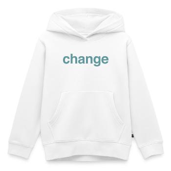 Change - Kids Premium Organic Hoodie - white - Front - AI Model Kid Female (0cm)
