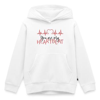 Tu es mon battement de cœur, battement de cœur - Sweat Premium à capuche enfant bio - blanc - Devant - AI Model Kid Female (0cm)