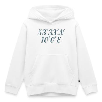 Hamburg Koordinaten Längengrad Breitengrad - Kinder Premium Organic Hoodie - Weiß - Vorne - AI Model Kid Female (0cm)