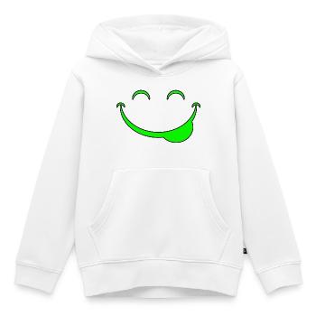 Drôle de visage - Sweat Premium à capuche enfant bio - blanc - Devant - AI Model Kid Female (0cm)