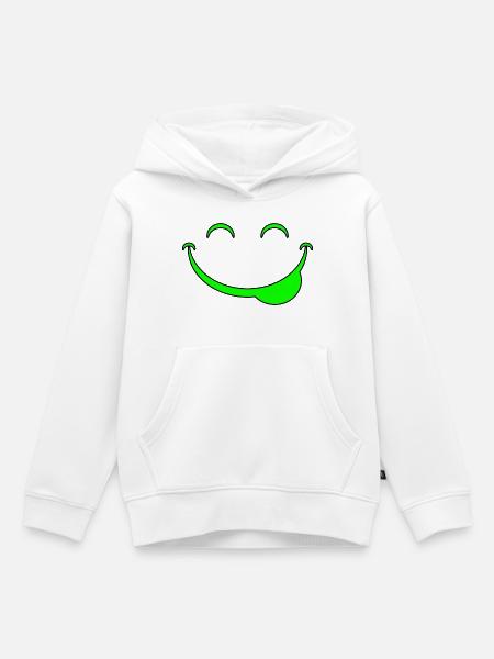 Lustiges Gesicht - Kinder Premium Organic Hoodie - Weiß