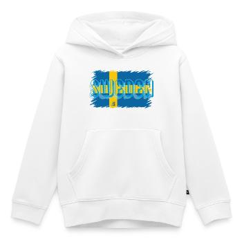 Schweden - Kinder Premium Organic Hoodie - Weiß - Vorne - AI Model Kid Female (0cm)