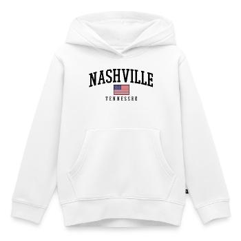 Nashville Tennesee - Sweat Premium à capuche enfant bio - blanc - Devant - AI Model Kid Female (0cm)