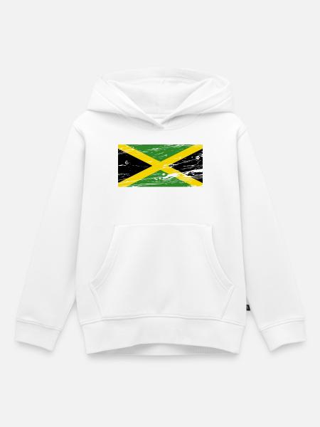 Jamaica Flagge - Kinder Premium Organic Hoodie - Weiß
