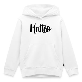 Matteo - Kinder Premium Organic Hoodie - Weiß - Vorne - AI Model Kid Female (0cm)