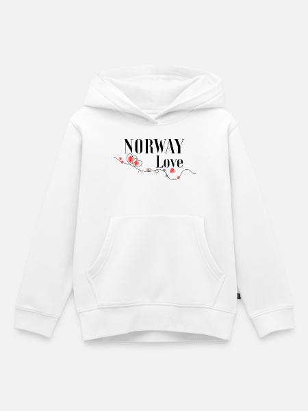 Herzen im diagonalen Liebesfluss - Kinder Premium Organic Hoodie - Weiß