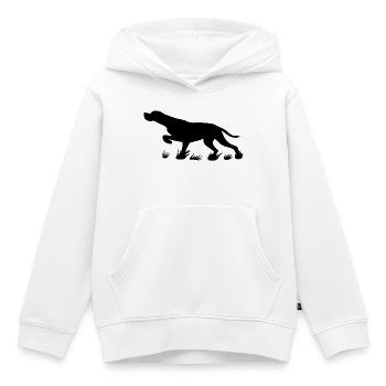 pointeur noir saillant - Sweat Premium à capuche enfant bio - blanc - Devant - AI Model Kid Female (0cm)