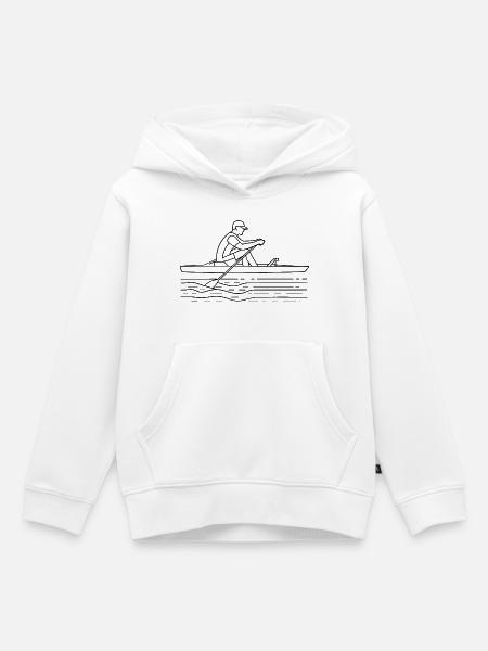 Ruderer Zeichnung - Kinder Premium Organic Hoodie - Weiß