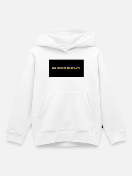 Lebe dein Leben – Glücklich sein - Kinder Premium Organic Hoodie - Weiß