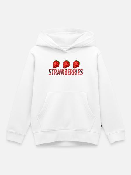 STRAWBEERIES - Kinder Premium Organic Hoodie - Weiß