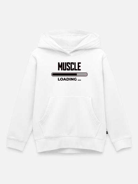 Muskel Loading Fortschritt - Kinder Premium Organic Hoodie - Weiß
