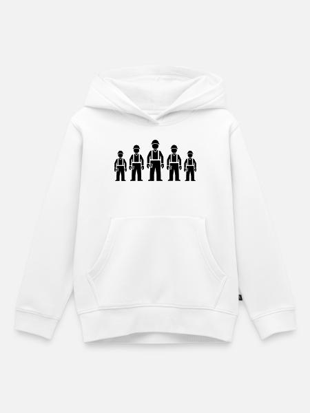 Bauarbeiter Team - Kinder Premium Organic Hoodie - Weiß