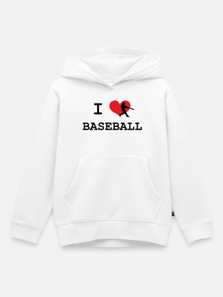 Ich liebe Baseball - Kinder Premium Organic Hoodie - Weiß
