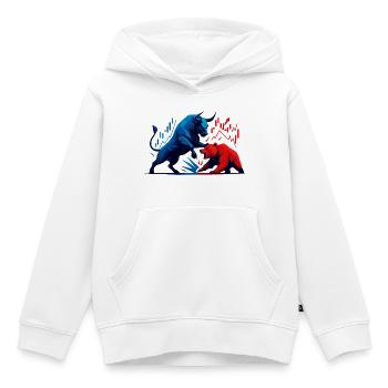 Stier gegen Bär Wall Street Börsenkampf Aktien - Kinder Premium Organic Hoodie - Weiß - Vorne - AI Model Kid Female (0cm)