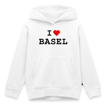I love Basel - Ich liebe Basel - Kinder Premium Organic Hoodie - Weiß - Vorne - AI Model Kid Female (0cm)