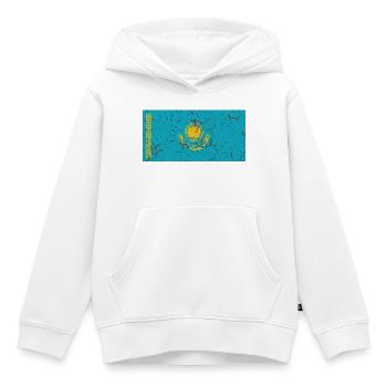Flagge Kasachstan - Kinder Premium Organic Hoodie - Weiß - Vorne - AI Model Kid Female (0cm)