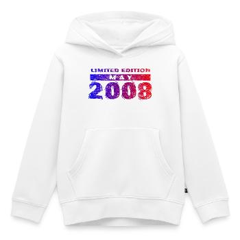 18e anniversaire Édition Limitée 05/2008 - Sweat Premium à capuche enfant bio - blanc - Devant - AI Model Kid Female (0cm)