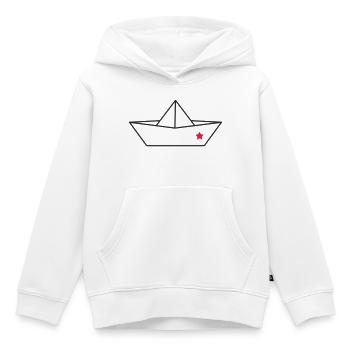 Origami Papierboot mit Stern – Symbol Design - Kinder Premium Organic Hoodie - Weiß - Vorne - AI Model Kid Female (0cm)