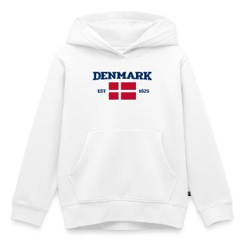 Danemark - Dänemark - Fondé en 1625 - Drapeau - Drapeau - Sweat Premium à capuche enfant bio - blanc - Devant - AI Model Kid Female (0cm)