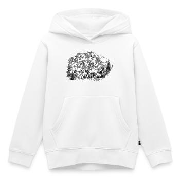 Schermberg Silhouette Hetzau Totes Gebirge Design - Sweat Premium à capuche enfant bio - blanc - Devant - AI Model Kid Female (0cm)