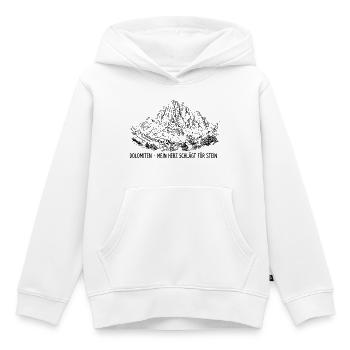 Dolomiten - Mein Herz schlägt für Stein | Ikonisch - Kinder Premium Organic Hoodie - Weiß - Vorne - AI Model Kid Female (0cm)