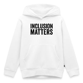 Inklusion ist wichtig – Sonderpädagogik – Freundli - Kinder Premium Organic Hoodie - Weiß - Vorne - AI Model Kid Female (0cm)