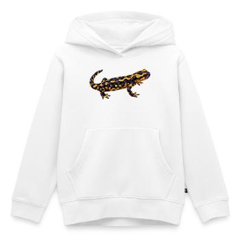 Leuchtender Flecken Salamander - Kinder Premium Organic Hoodie - Weiß - Vorne - AI Model Kid Female (0cm)
