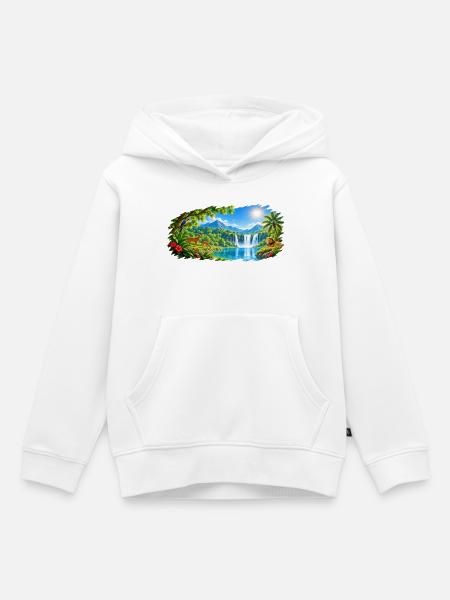 Paradies / Paradise / Paraiso - Kinder Premium Organic Hoodie - Weiß