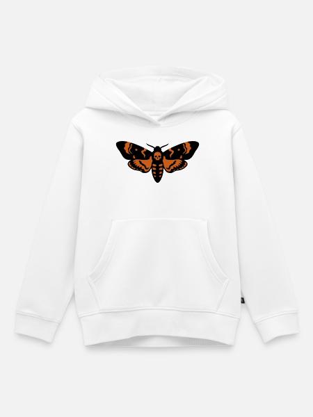Totenkopfschwaermer Motte Logo - Kinder Premium Organic Hoodie - Weiß