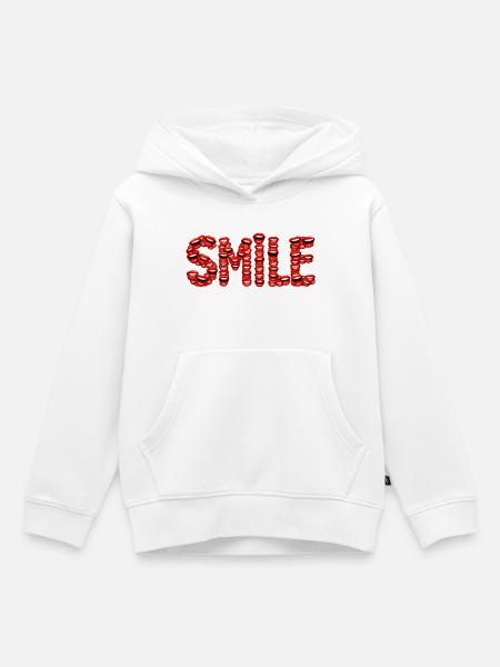 Lächelnde Mund-Briefe - Kinder Premium Organic Hoodie - Weiß