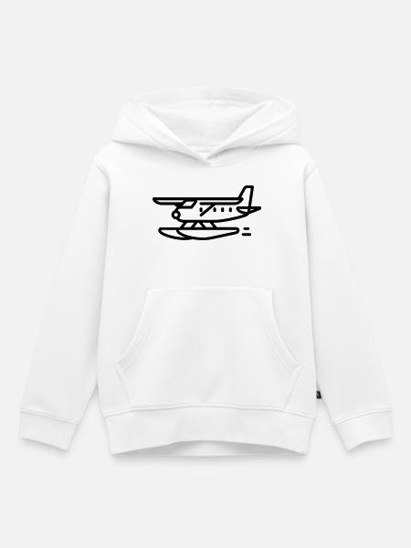 Wasserflugzeug - Kinder Premium Organic Hoodie - Weiß