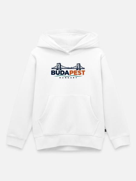 Budapest – Kettenbrücke an der Donau - Kinder Premium Organic Hoodie - Weiß