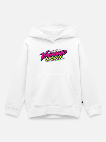Vagabond Neon Retro Schriftzug - Kinder Premium Organic Hoodie - Weiß