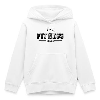Fitness ist das Leben II - Kinder Premium Organic Hoodie - Weiß - Vorne - AI Model Kid Female (0cm)