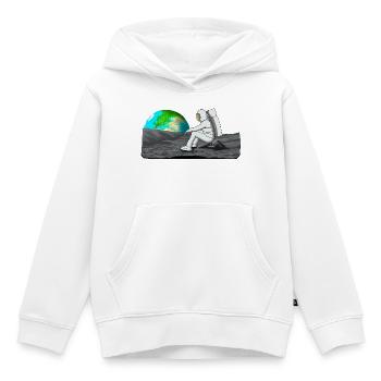 cosmos - Sweat Premium à capuche enfant bio - blanc - Devant - AI Model Kid Female (0cm)