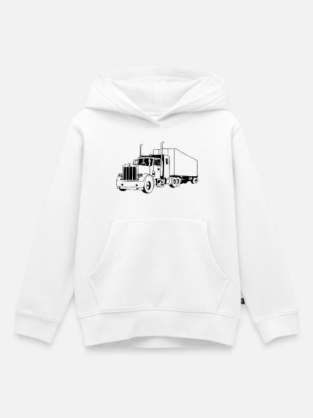 SCHWARZER LKW - Kinder Premium Organic Hoodie - Weiß