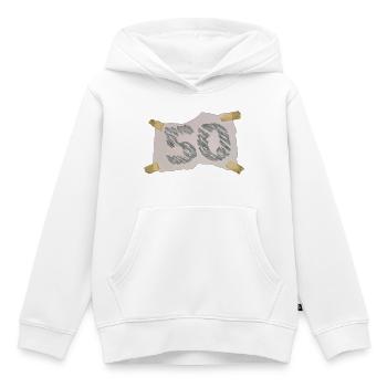 50e anniversaire - Sweat Premium à capuche enfant bio - blanc - Devant - AI Model Kid Female (0cm)