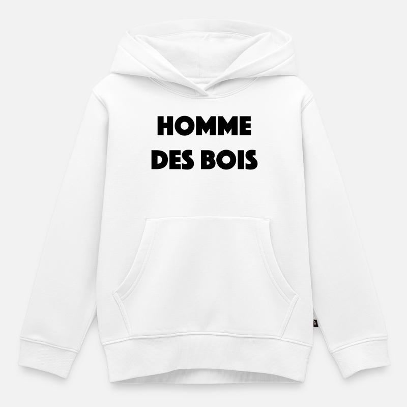 homme des bois - Sweat Premium à capuche enfant bio - blanc